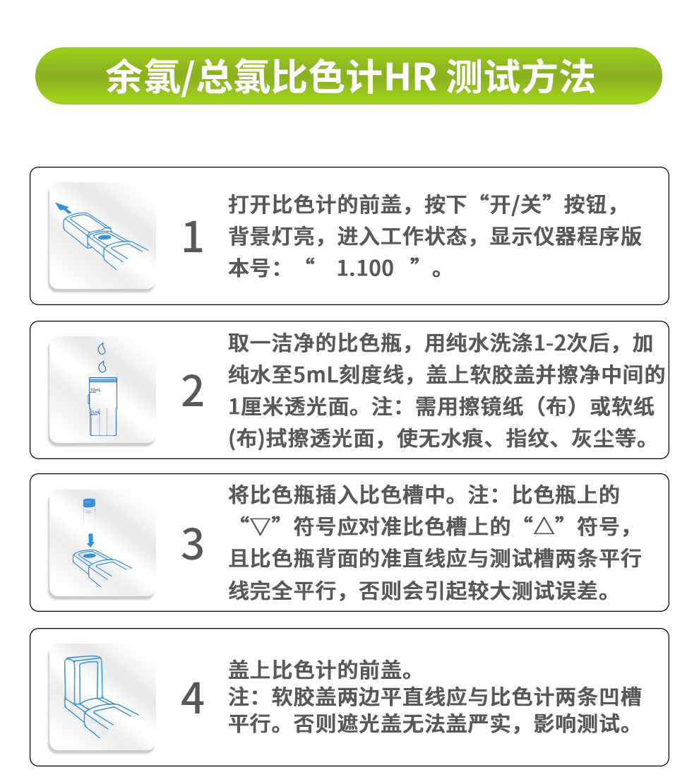 余氯/總氯比色計(jì) HR 測(cè)試方法1 余氯/總氯比色計(jì) HR 測(cè)試方法1